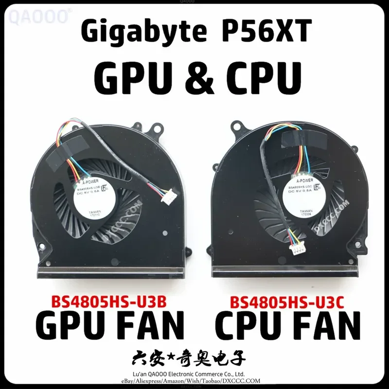 Fan for Gigabyte P56 P56XT P56X v7 BS4805HS-U3C BS4805HS-U3B