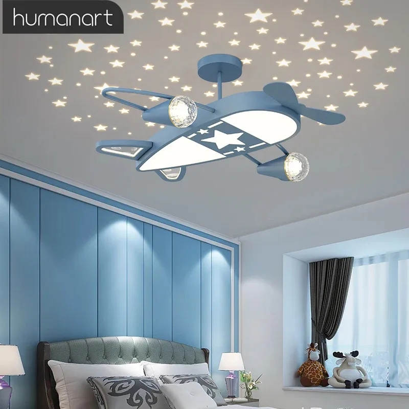 Starry Sky Airplane Light Children's Room Ceiling Lights Romantic Modern Boy Girl Bedroom Baby Room Home Decor Ceiling Lamps