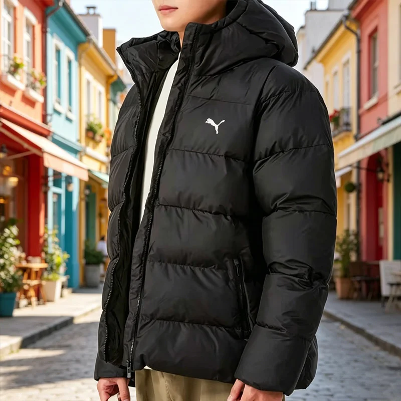Puma Men's Cotton Padded Coat 684120-01 Winter Warm Windproof Cotton Jacket Casual Trendy Versatile Outwear