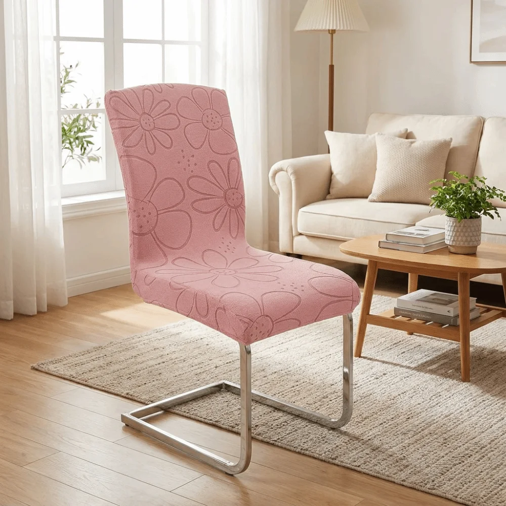 

Anti-slip Jacquard Chair Cover Thickened Removable High Back Chair Cover Elastic Decorative Chair Protector Dining Chair