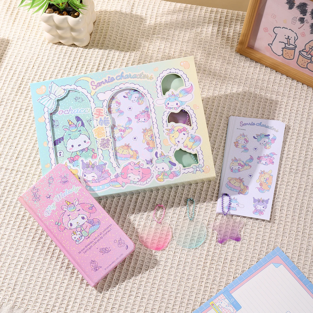 مجموعة دفاتر الملاحظات الجديدة من سلسلة Sanrio Unicorn، دفتر ملاحظات عالي القيمة، مخطط أسبوعي |   ألوان متعددة متوفرة