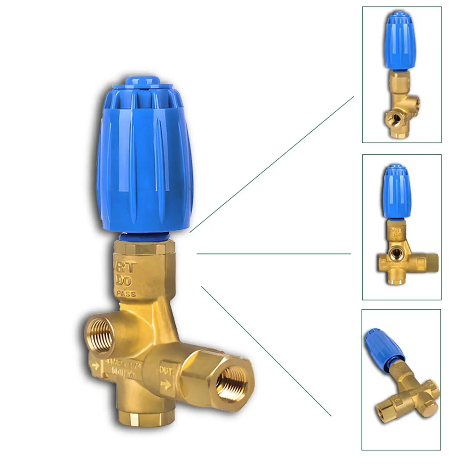 High Pressure Washer Unloader Valve 1/2 FPT Brass Replaceme…