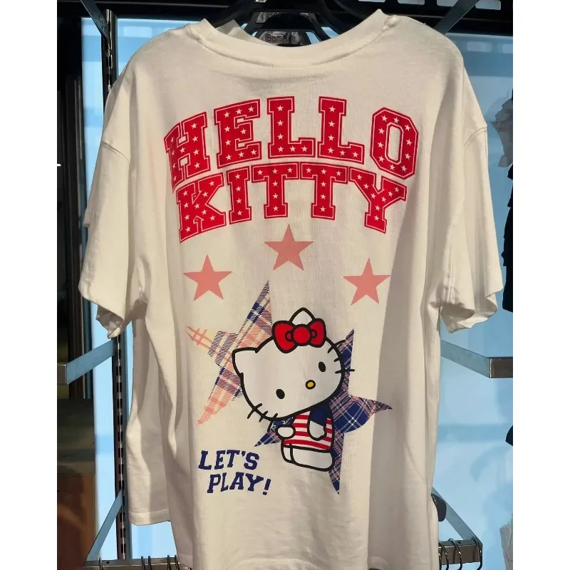 

Hello Kitty's Parent-child Outfit for Boys and Girls, Loose, Casual, Lightweight, Breathable, Quick Drying Top, 3D Printed