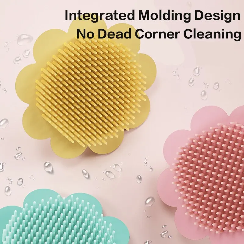 Silicone Shampoo Brush for Baby Infant Bathing Soft Silicone Boys Kids Shower Brush Head Hair Washing Massage Brushes Wipe Comb