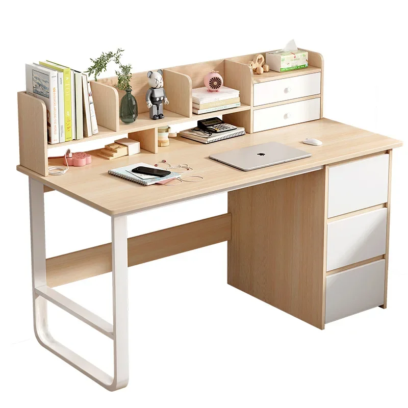 Simple Desk, Minimalist Computer Desktop, Student Study Desk, Household Writing Desk, Bookshelf, Bookshelf Combination