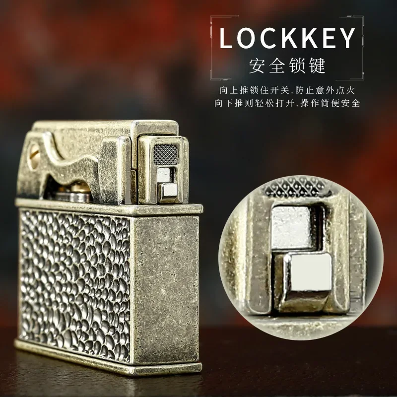 2027 JOBON One Key Auto Eject Kerosenes Lighter Vintage Metal Windproof Multi Texture Pattern Luxury Smoking Gadget Men Gift