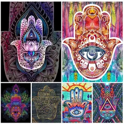 5D DIY diament malarstwo Mandala ręka fatimy pełna wiertła 3D haft Cross Stitch mozaika ręka Milia prezenty do dekoracji domu