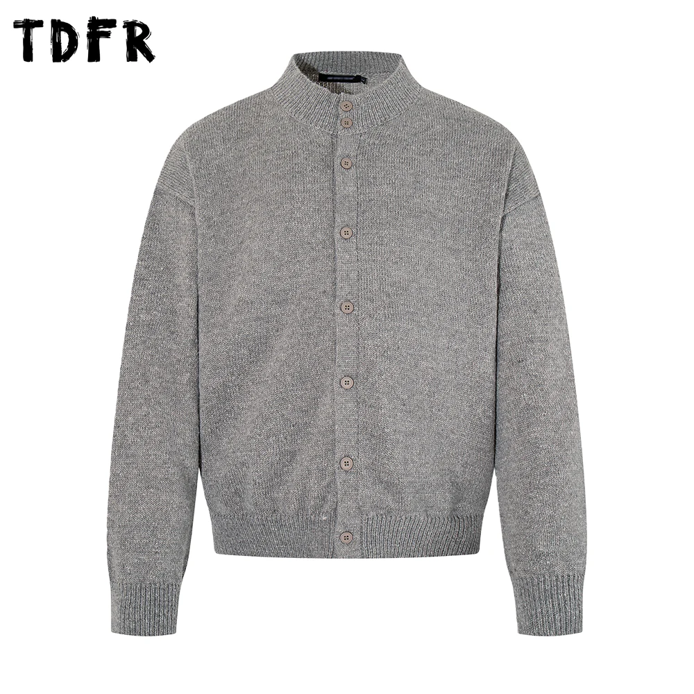

Retro Knitted Sweatercoat Mens Autumn Winter Casual Loose Single Breasted Long Sleeve Knitted Cardigan Man Outerwear