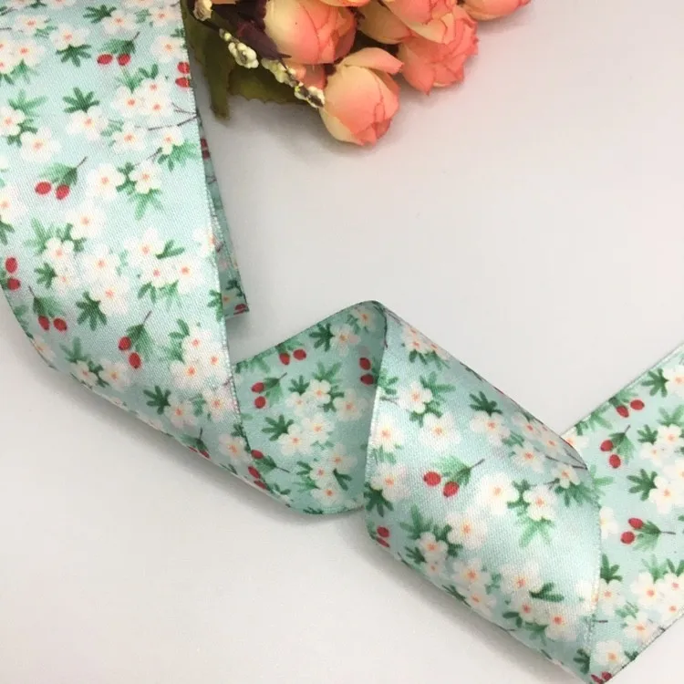 10 Yards 40mm double-sided  flower ribbon DIY handmade material Headwear for hair bows clothing shoesaccessories 23051805