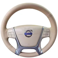 Per Volvo S80L/XC70/XC60 09-11-12-13-14-15 coprivolante per auto antiscivolo in vera pelle personalizzato