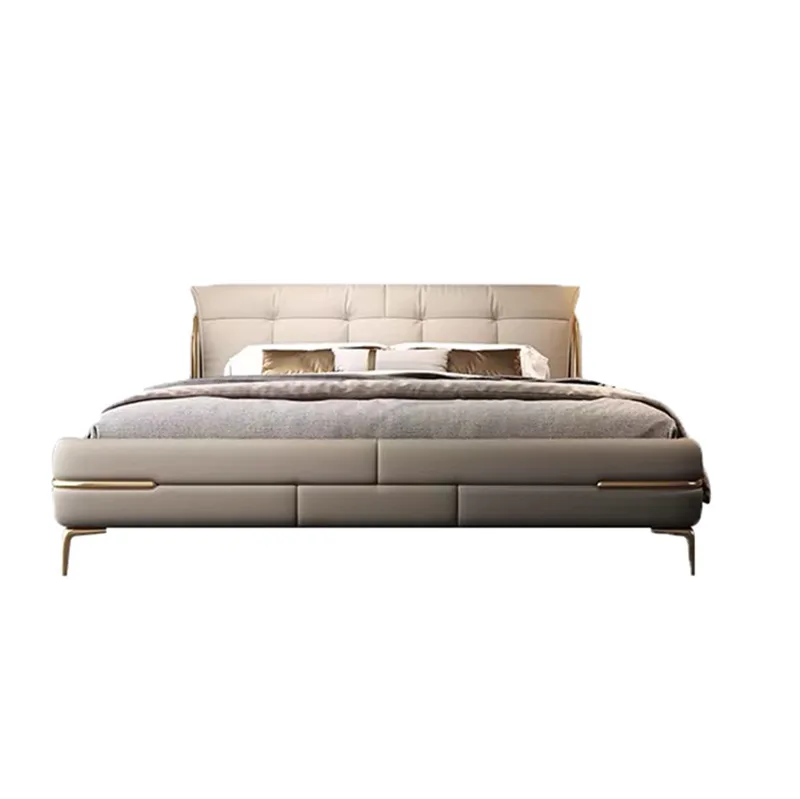 

Italian minimalist master bedroom double bed, modern simplicity, light luxury wedding storage luxury Internet celebrity 1.8 me