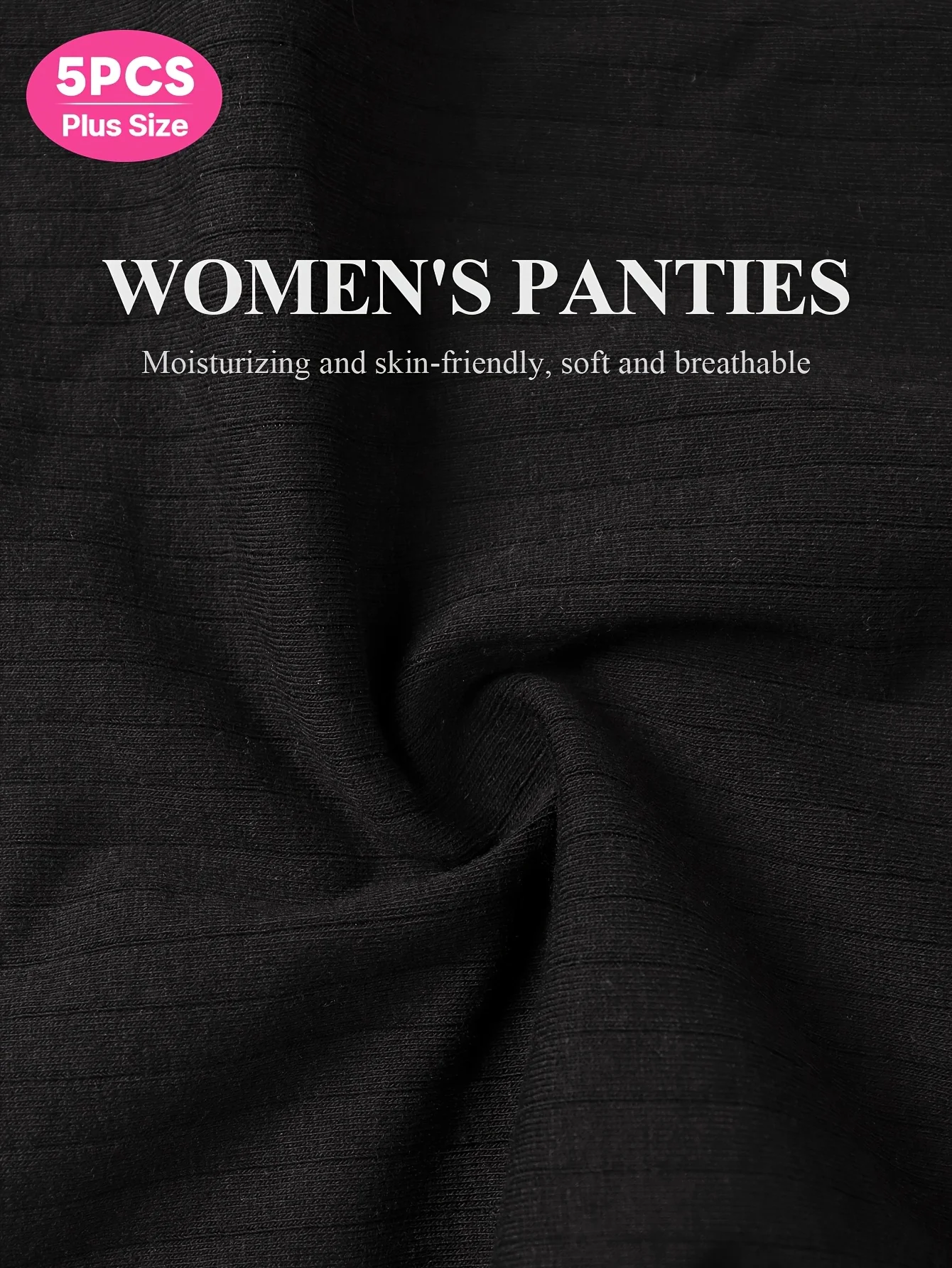 Balení 5 kusů dámského spodního prádla pro plnoštíhlé ženy se středním pasem, s nápisem v pase a svislými pruhy. - náhled 4