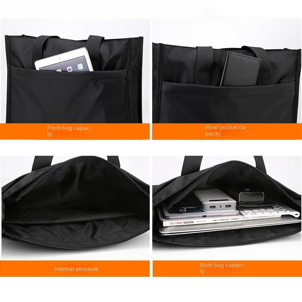 

Портфель из ткани Оксфорд, пыленепроницаемая сумка для документов большой емкости, водонепроницаемая многослойная сумка для хранения канцелярских принадлежностей, офисные принадлежности