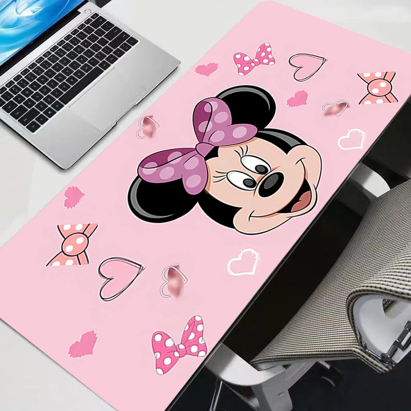 Gaming mouse pad mickey e minnie kawaii grande anime computador gamer mesa mouse tapete para cs go escritório portátil kawaii mousepad
