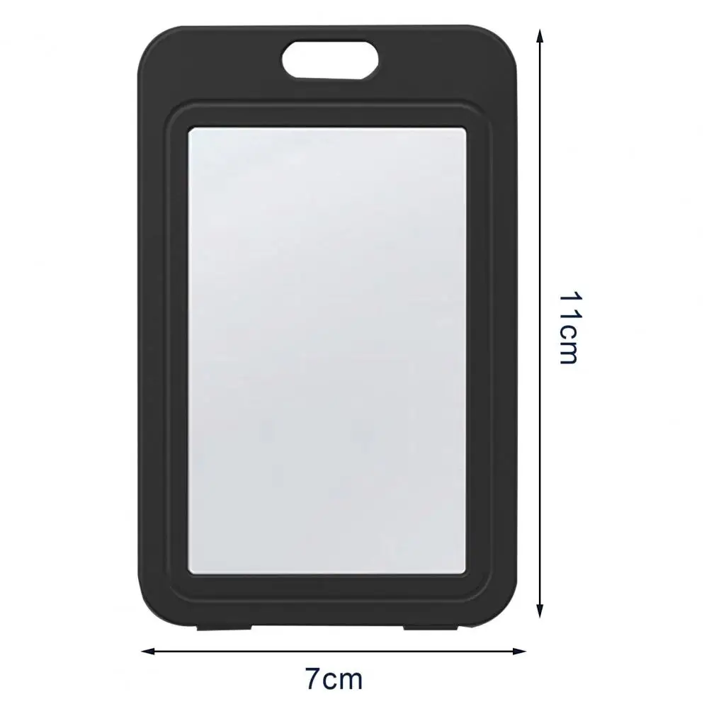 Soporte para insignia de identificación de 3 piezas con ventanas de doble cara, funda de plástico transparente dura Horizontal, Protector de tarjeta de identificación de oficina