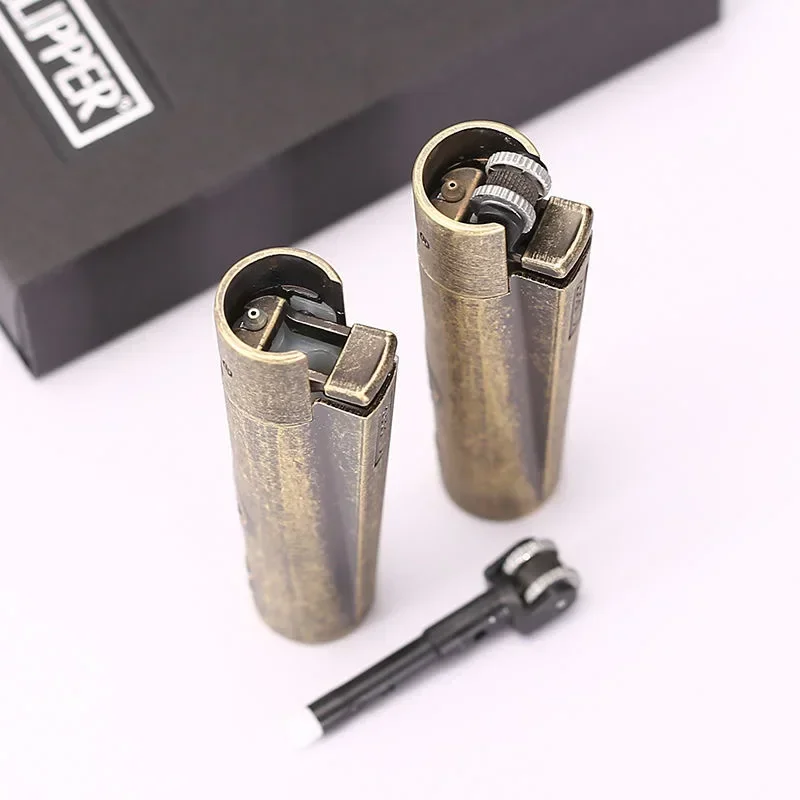 Clipper Spades Fireless Metal Gas Jet Torch Lighter Portable Grinding Wheel Flint Inflatable Men's Gift with Box