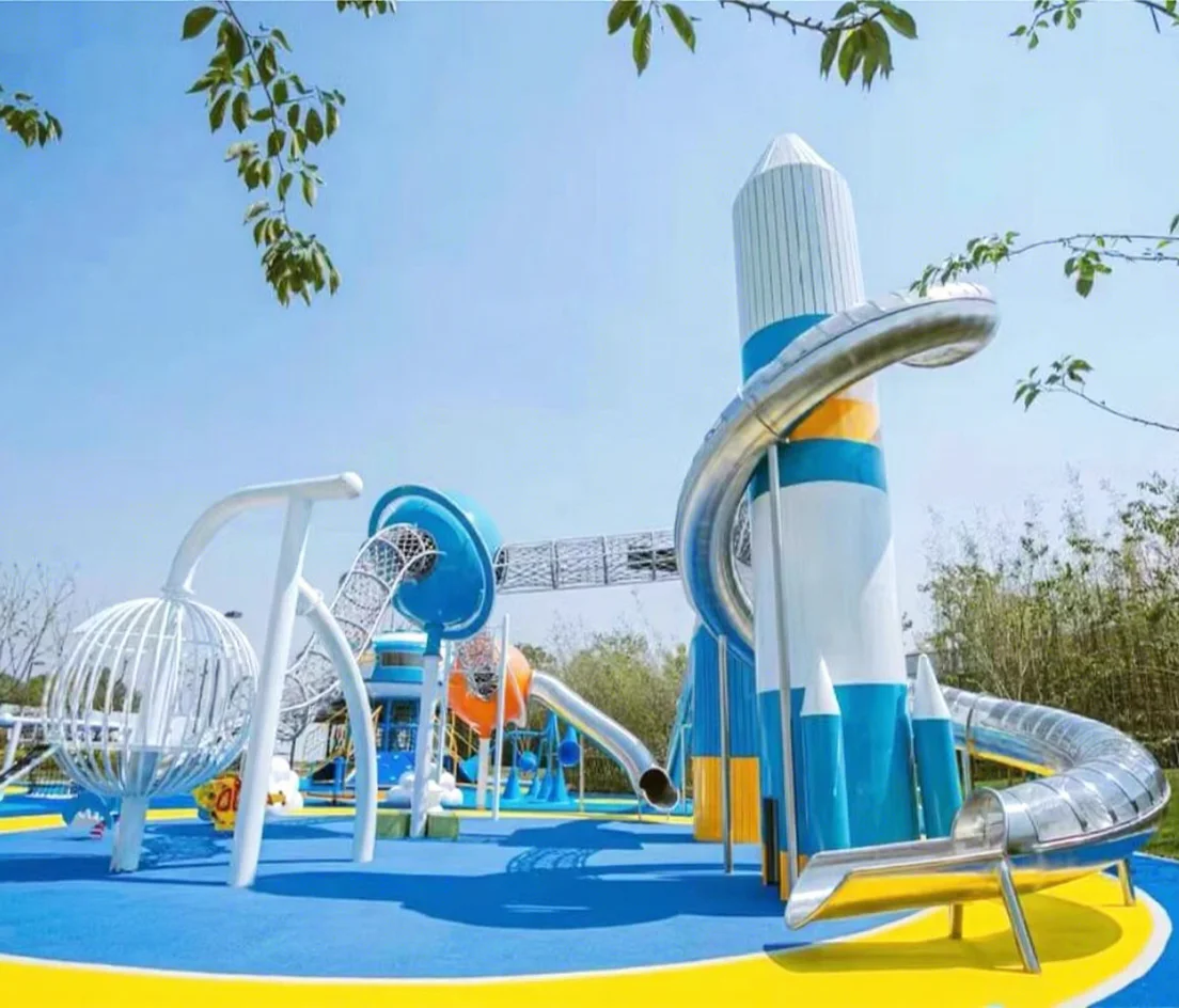 Outdoor Kid Friendly - Rocket Amusement Park Kids Slide, Outdoor