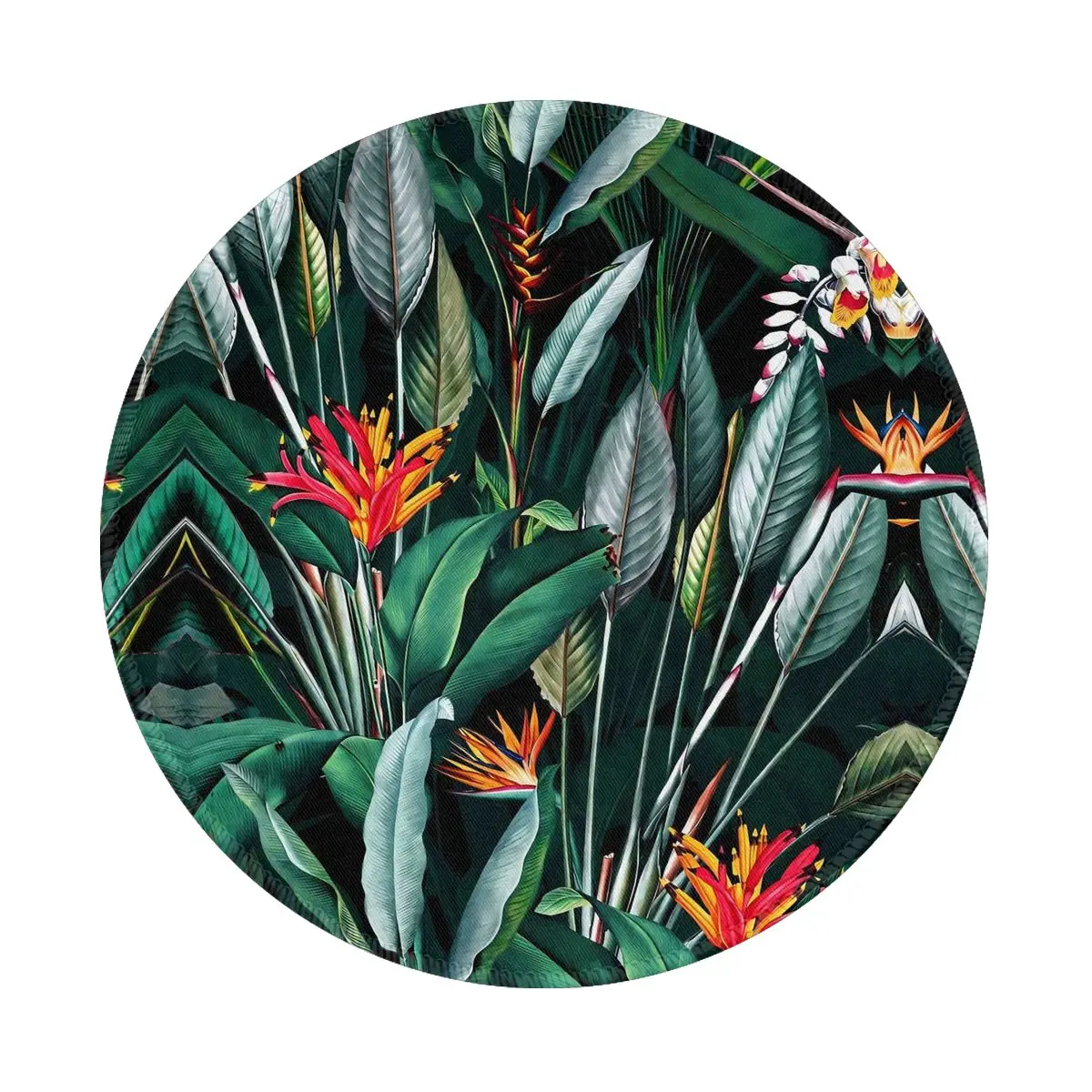 Tropical Floral Mouse Pad Midnight Garden Simple Round Mousepad Design Soft Great Quality Mouse Mats For Notebook Computer