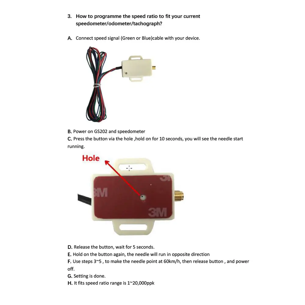 Universal GPS Speed Sensor Mini Speedometer Sensor Adapter Kit with GPS Antenna Speedometer Gauge Signal for Car 12V/24V