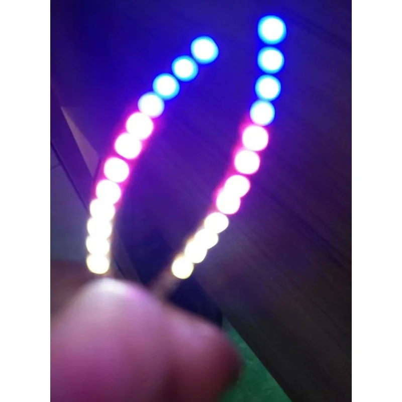 LED رمش كحل تضيء الرموش الصناعية مزدوجة الجفن ملصق الوجه متوهجة ملصقات نادي الحفلات الهذيان الحفل مهرجان ماكياج #4