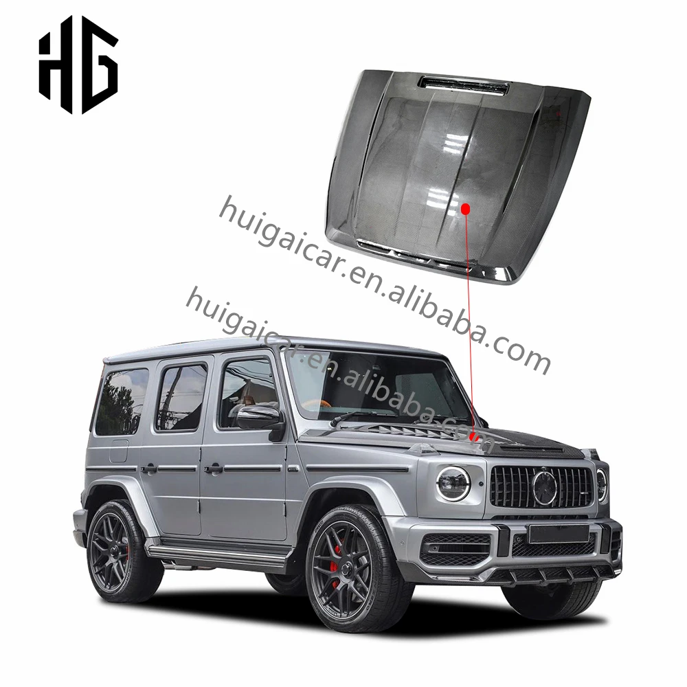 

Perfect Fitment TC Style Glossy Carbon Front Engine Hoods Bonnet For Mercedes Benz G Class W464 G63 G500 Car Hood Cover Parts