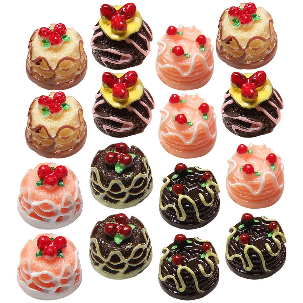 

25pcs Faux Artificial Dessert Decor Realistic Small Cake Crafts For Home Kitchen Office Bakery Party Supplies Tabletop Decor