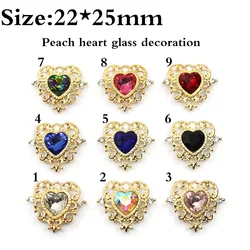 Crystal Glass Rhinestone Buttons for Clothing Needlework Sewing Accessories Craft Supplies DIY Decorative New Sale 22x25mm 10Pcs