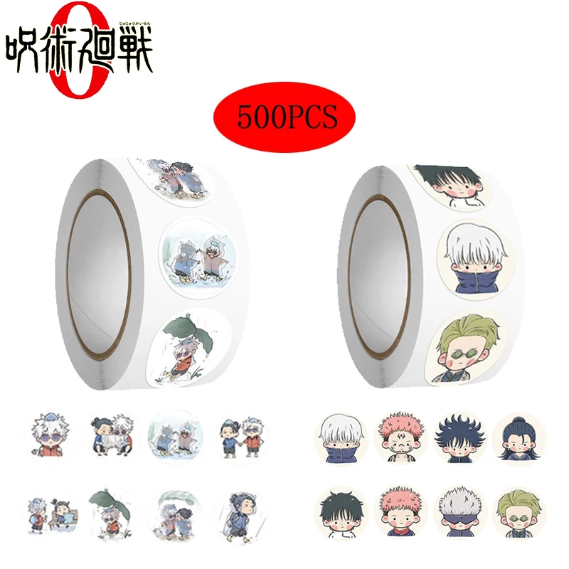 

500PCS Jujutsu Kaisen DIY Stickers Gojo Satoru Cartoon Anime Figure Image Children's Reward Envelope Sealing Decoration Sticker