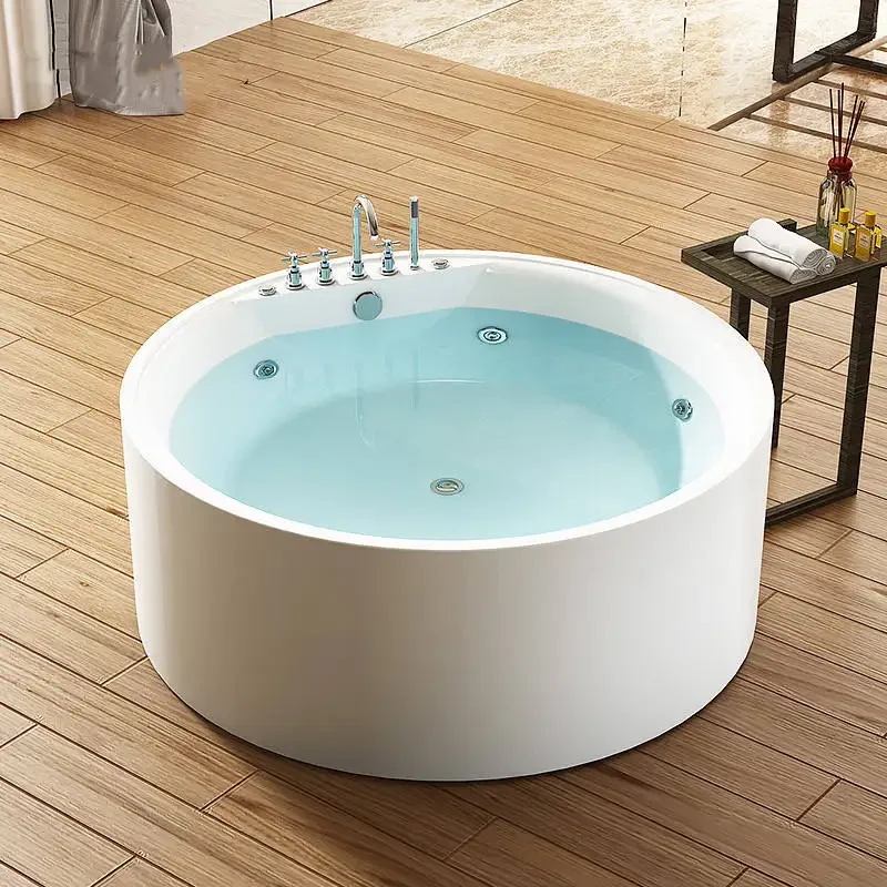 Round Acrylic Bathtub Whirlpool Bathtub Premium Bathtub Hotel Bathroom Custom Round Freestanding