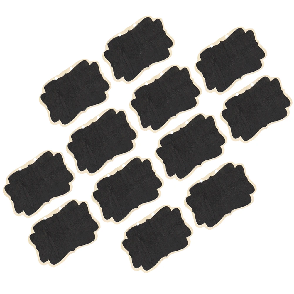 

12 Pcs Tag Wooden Message Blackboard DIY Mini Decorate Memo Writing Drawing Tool Child