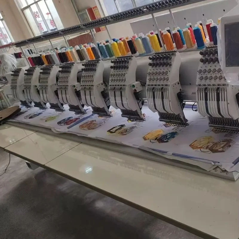 8 Heads 15 s High-Speed Industry Computerized Automatic Flat Embroidery Machine New Sewing Embroidery Cap Machine Home Use