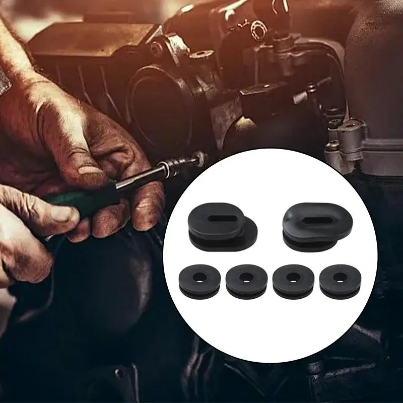 Solid Motorcycle Fairing Rubber Grommet 6pcs Motorcycle Tank Grommet Set Fairing Cover Side Cover Gasket Oval Round Washer