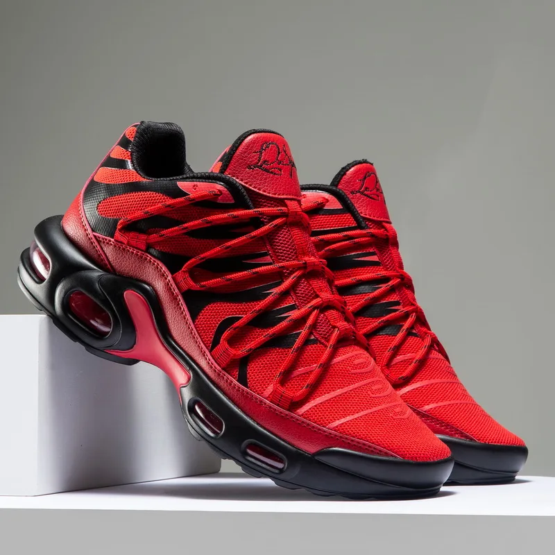 Men's Shoes New Large Air Cushion Sneakers Summer Breathable Mesh Basketball Shoes Low Top Shock