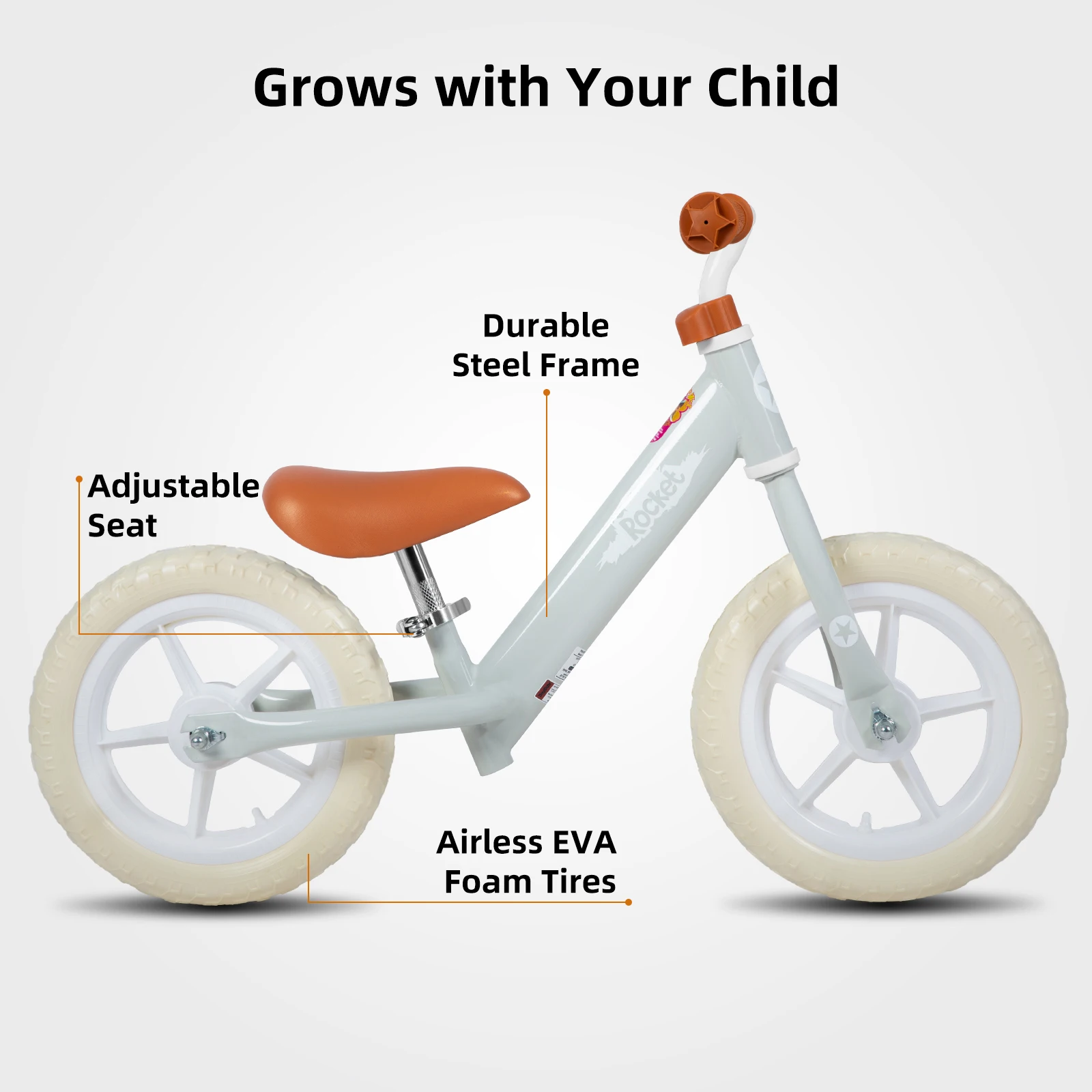 JOYSTAR 12 inch kinderloopfiets voor jongens van 2-5 jaar, meisjes, lichtgewicht loopfietsen voor peuters met verstelbaar stuur, stoel