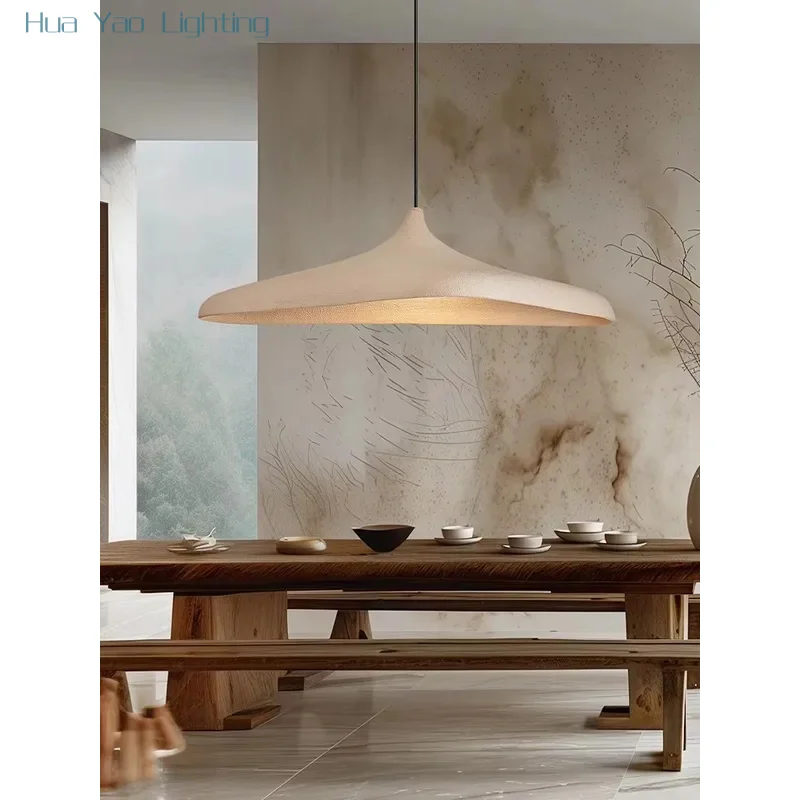 Wabi Sabi style restaurant pendant light designer UFO light vintage micro cement model room bedroom bar lighting fixture