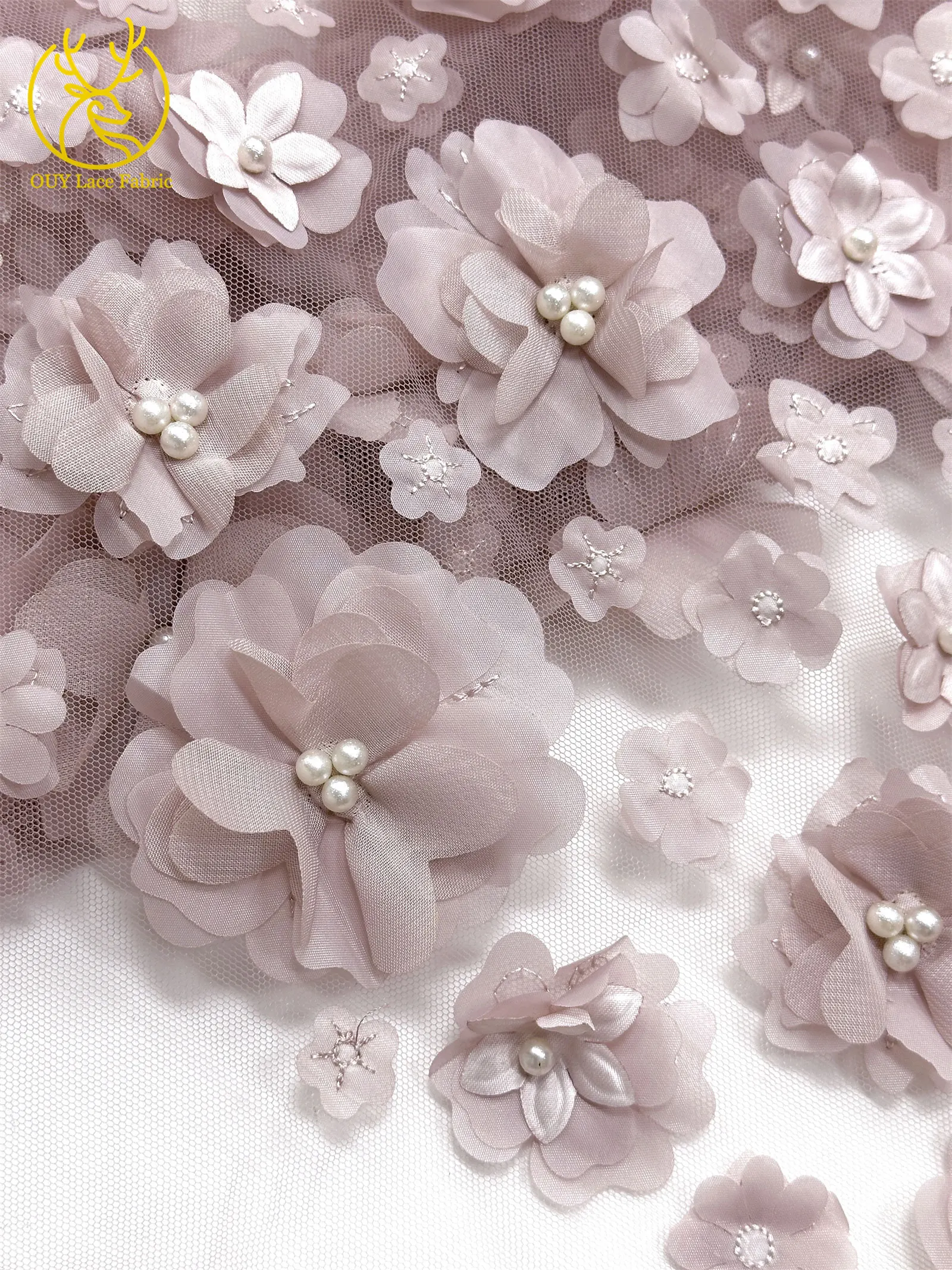 3D Französische Blumenperlen-Spitze 2026 Afrikanische Pailletten-Spitze Nigerianischer Tüll-Netzstoff für Hochzeitskleider 5 Yards – Detail 21