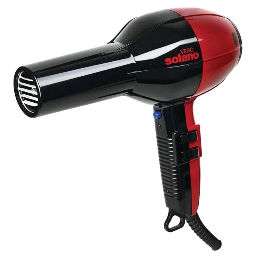 

Solano Vero Rosso Ceramic Ionic Hair Dryer Fast Drying 1600 Watt Lightweight Blow Dryer Quiet + Ergonomic Design +Tourmaline fo