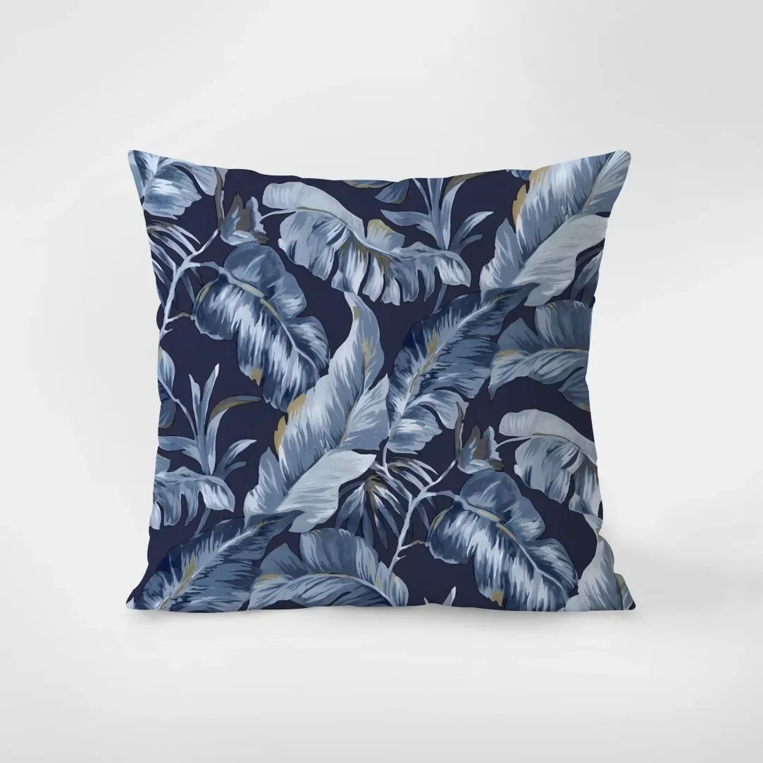 Blue Vintage Floral Pillowcase Dormitory Decoration Office Living Room Sofa Home Pillowcase40x40cm 50x50 45x45