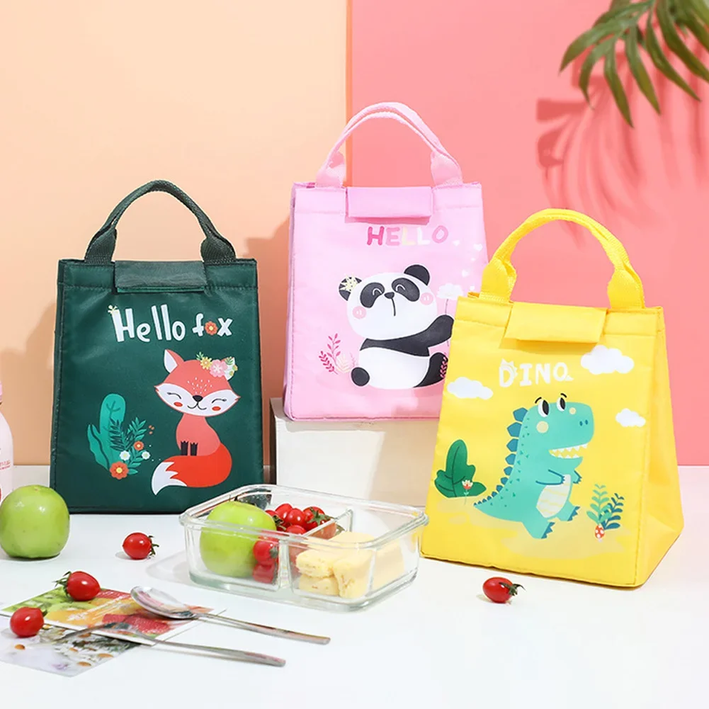 Cartoon Kids Lunch Bag Portable Thermal Bag Children Insulated Lunch Bag for School Cooler Bento Pouch Dinner Container Handbags