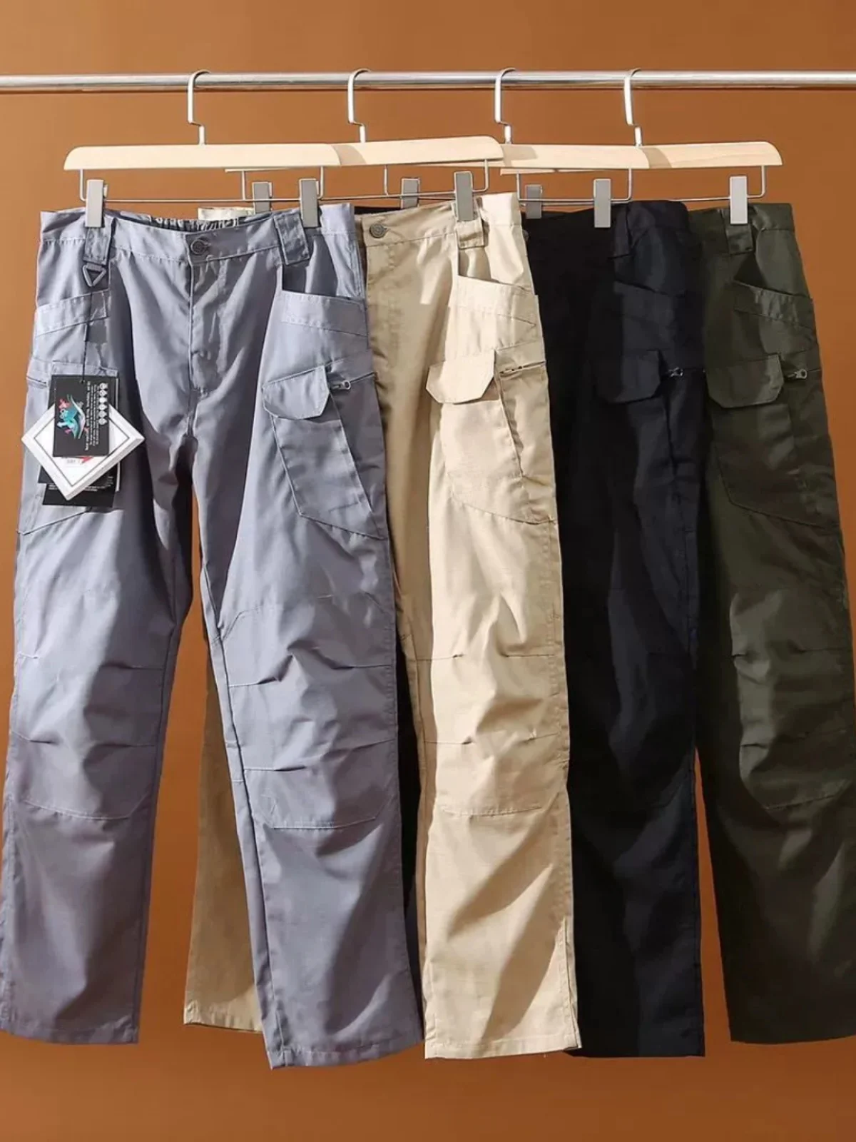 Spring Men's Outdoor Casual Wear Resistant Multi-Pocket Workwear Long Trousers Hiking Straight Leg Men's Pants