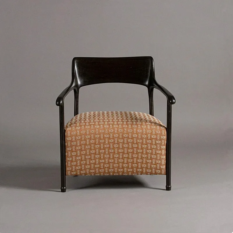 

yjq medieval solid wood new leisure chair hotel homestay fabric sofa chair