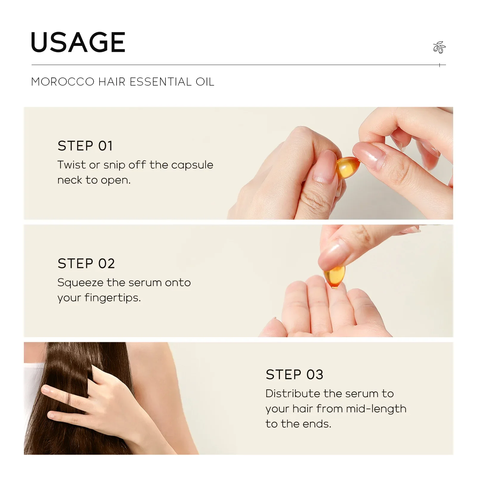 QUIYUM 50pcs Hair Care Capsule Pure Morocco Argan Oil Hair Care Essential Oil Moisturizer Fast Essence Nourishing Conditioner