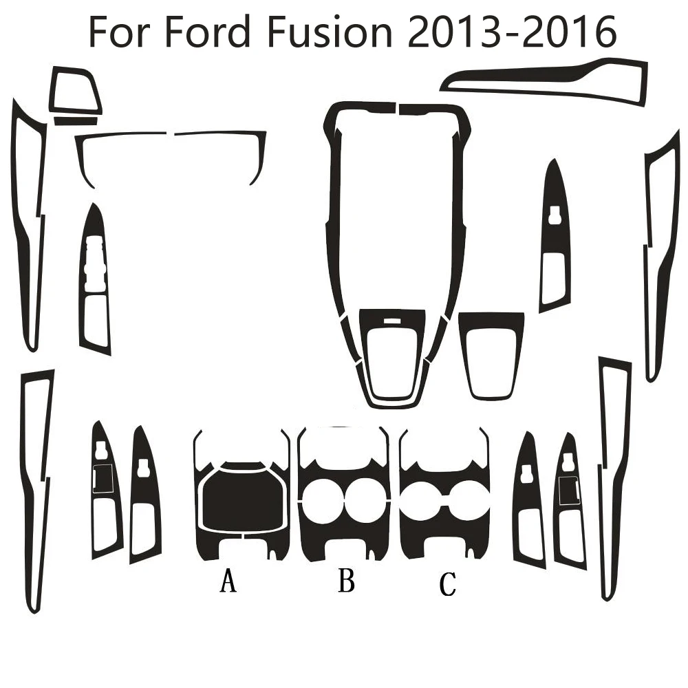 

For Ford Fusion 2013-2016 Car-Styling 3D/5D Carbon Fiber Car Interior Center Console Color Molding Sticker Decals Parts