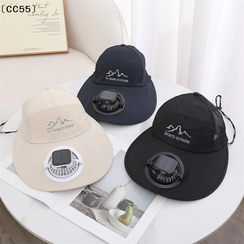 1Pcs Solar Charging Hats With Fan Men's Fishing Fan Hat Summer Women's Outdoor Sun Shading Hat For Work〔CC55〕