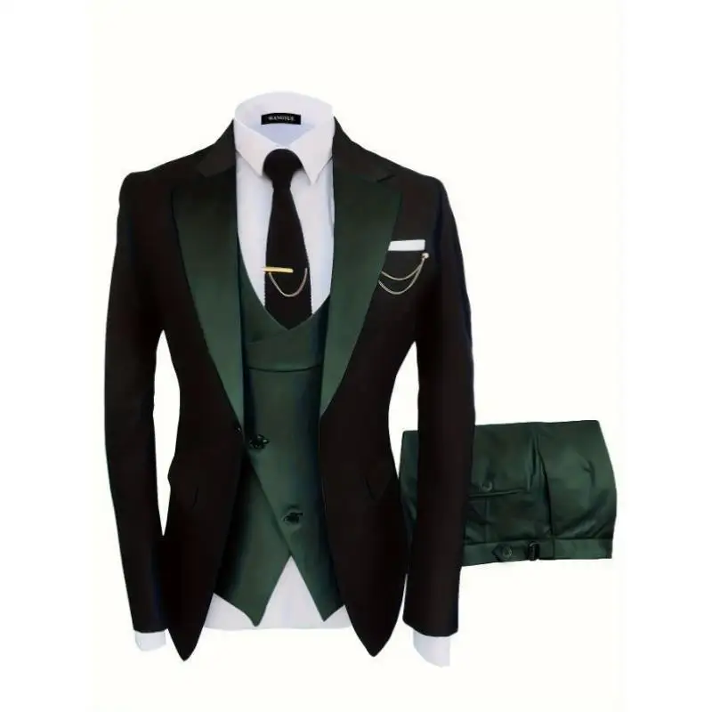 

Casual Men's Tee-Piece Suit Wide Fit Youthful Sle Sport Scene Double Slit Thi Seven Sve Button Pure Color