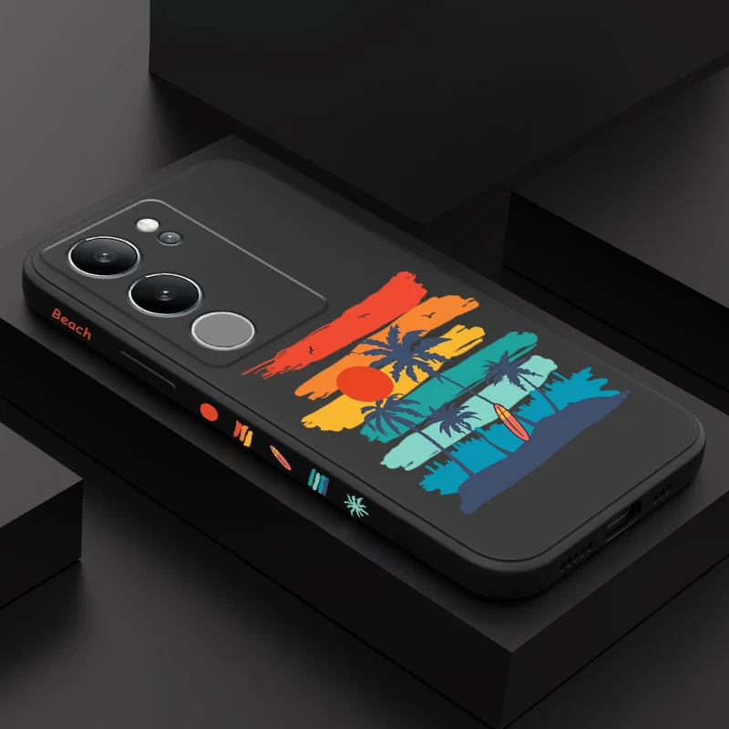 

Retro Beach Notes Phone Case For VIVO V50 V40 V30 V29 V29E V27 V27E V25 V25E V23 V23E V21 V20 Y20 Y12 Y21 Y22 Pro 4G 5G Cover