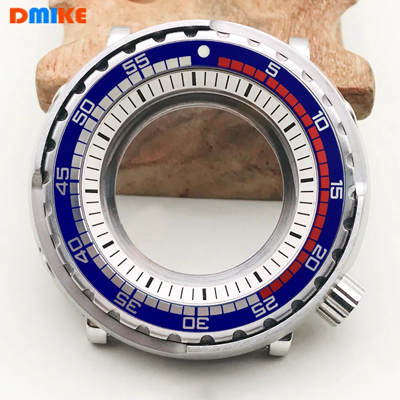 47mm Tuna Can Watch Case NH35 NH36 Case Fit For NH34 NH35 NH36 7S26 Movement Transparent Back Cover Sapphire Crystal Glass Cases