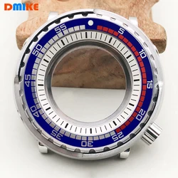 47mm Tuna Can Watch Case NH35 NH36 Case Fit For NH34 NH35 NH36 7S26 Movement Transparent Back Cover Sapphire Crystal Glass Cases