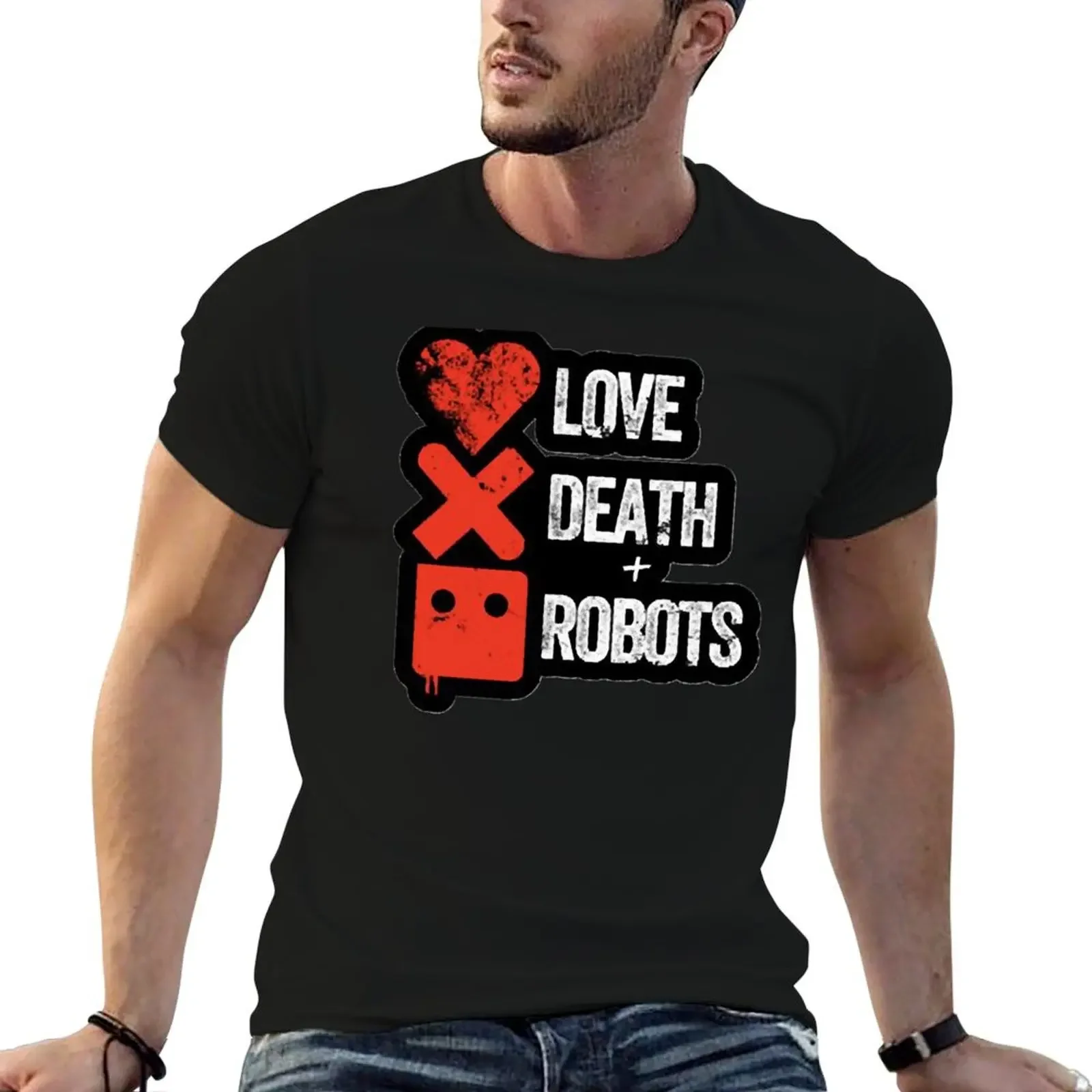 love death robots T-Shirt basketball graphic tees baggy shirts animal prinfor boys men tshirt