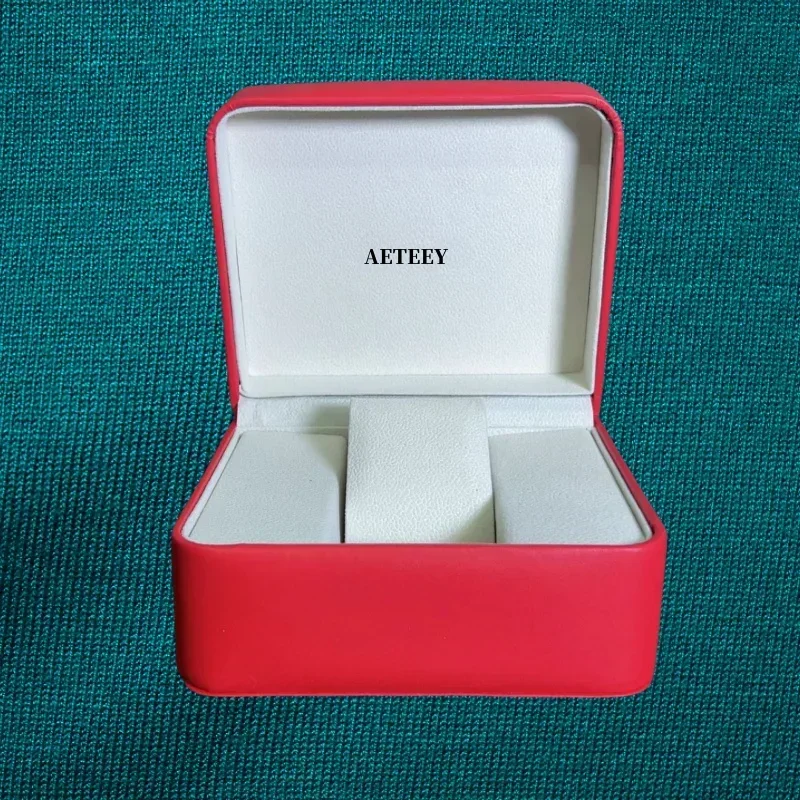 Customized AETEEY Name Top Red Color Watch Boxes Supplier Wholesale Luxury White Velvet Jewels Package vwith Paper Bag Gift Case